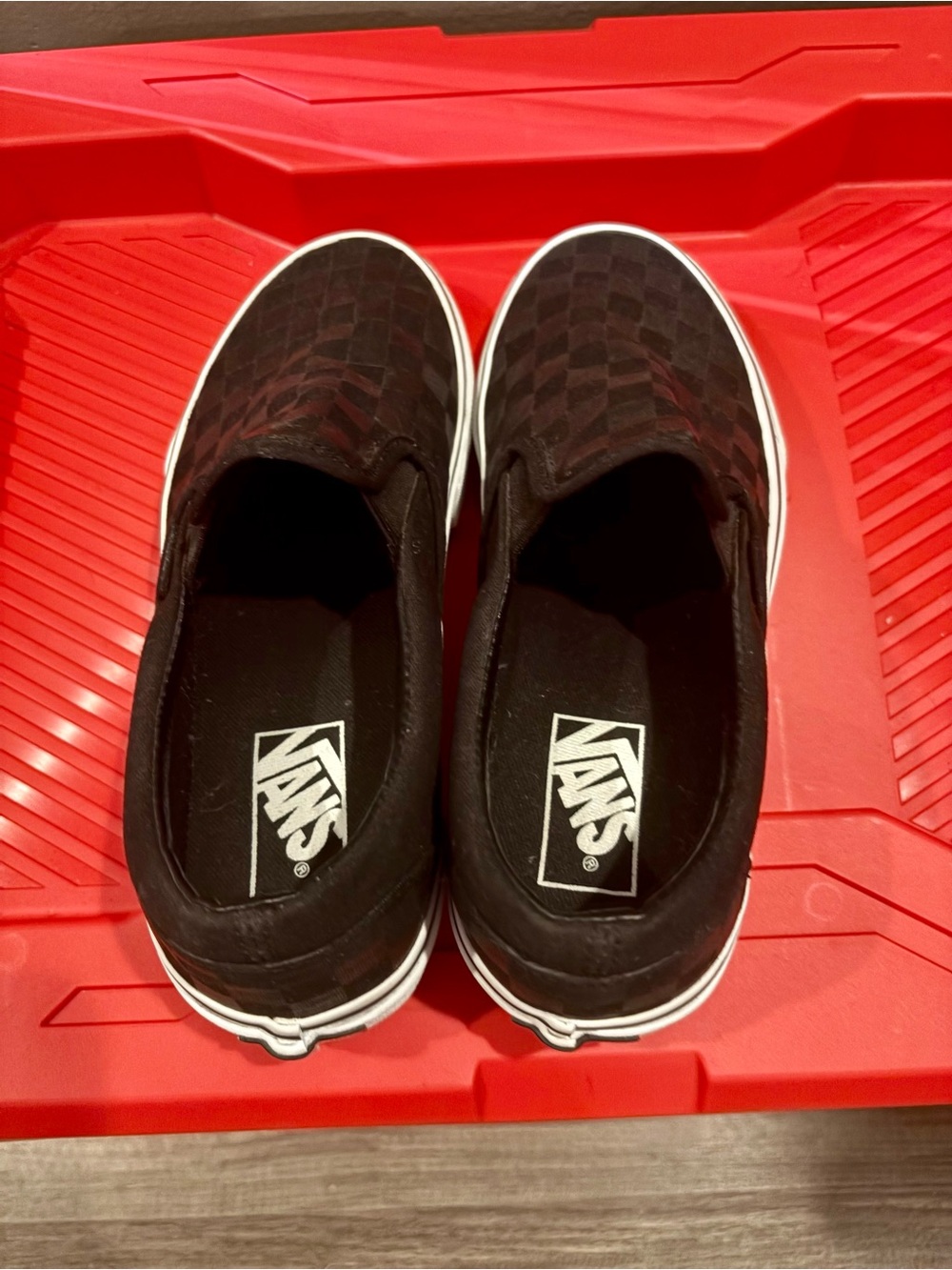 Vans mens Slip-On Sneakers in Black Checkerboard